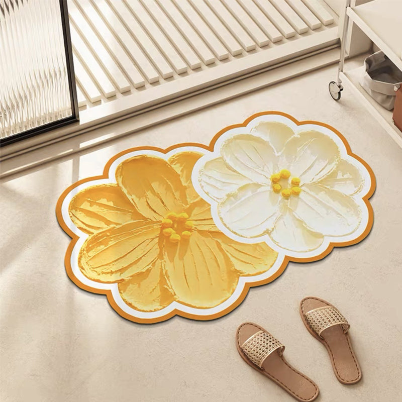 Kukkakuvioitu Kylpyhuoneen Lattiamatto 5