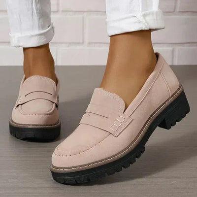 Naisten Suede Loaferit Paksulla Pohjalla