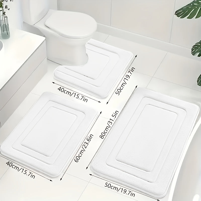 Kylpyhuoneen 3-osainen Memory Foam -matto setti 11