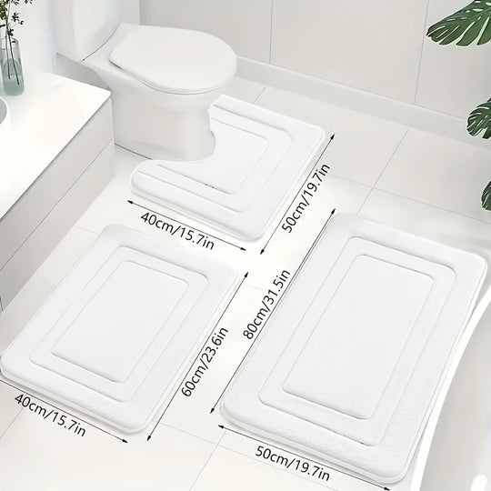 Kylpyhuoneen 3-osainen Memory Foam -matto setti 11