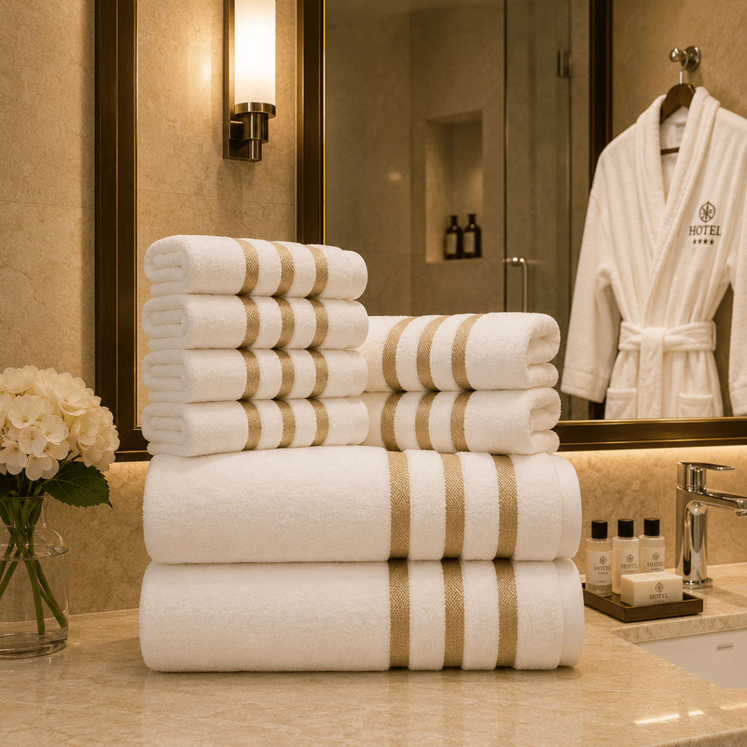 Kylpyhuoneen 8-osainen Pyyhesetti Tyylikäs 4