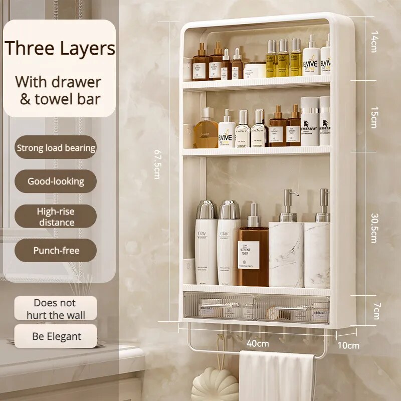 Kylpyhuoneen Organisointihylly Seinälle Asennettava 6