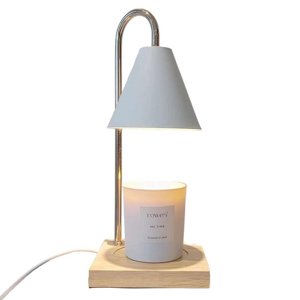 Kynttilänlämmitin Tyylikkäällä Valkoisella ja Kultaisella Muotoilulla 0