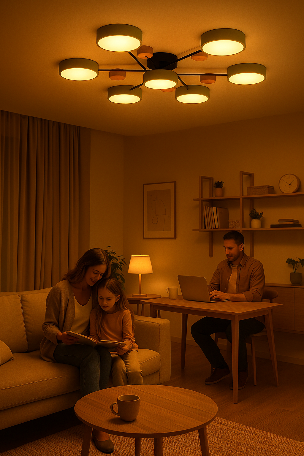 LED-kattovalaisin Haarautunut Skandi-tyylinen 4