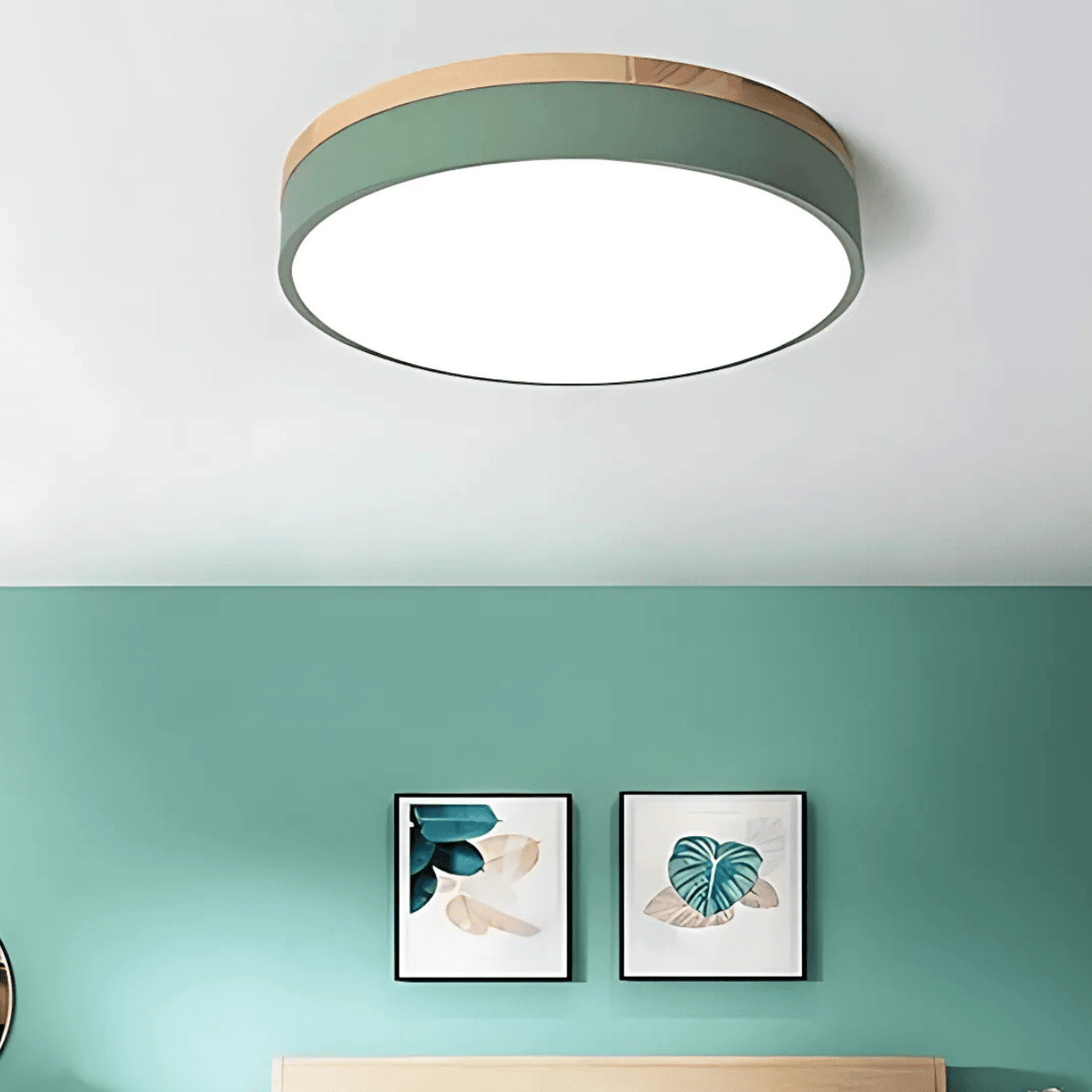 LED-kattovalaisin Luonnonpuu ja Vihreä Korostus 4