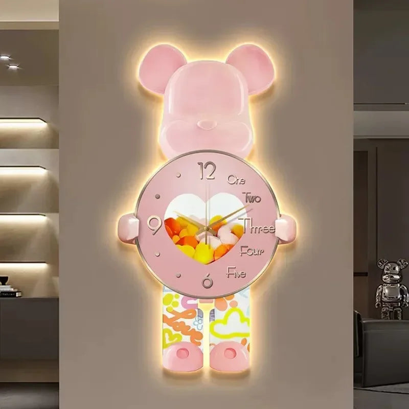 LED-seinäkello Star Bear Leikkisä Muotoilu 1