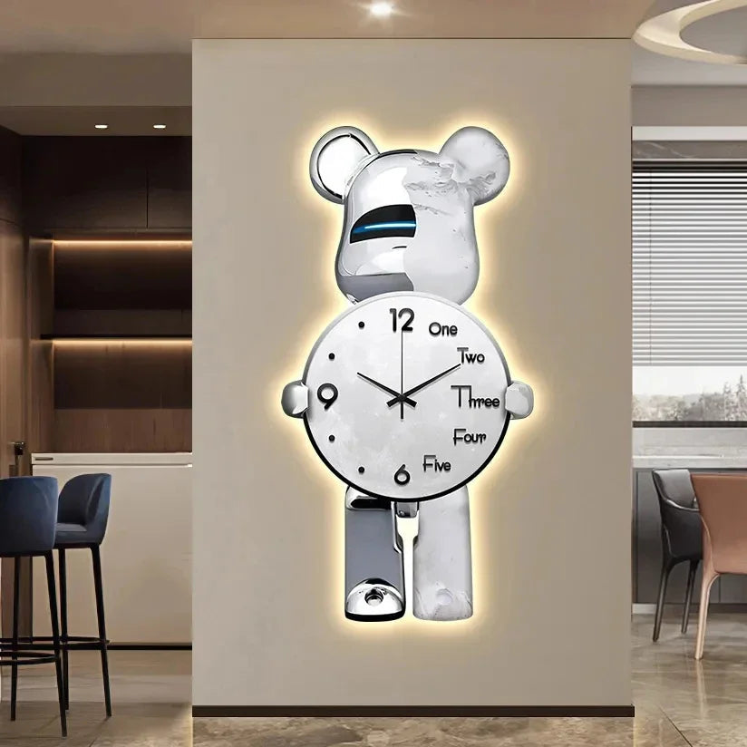 LED-seinäkello Star Bear Leikkisä Muotoilu 10
