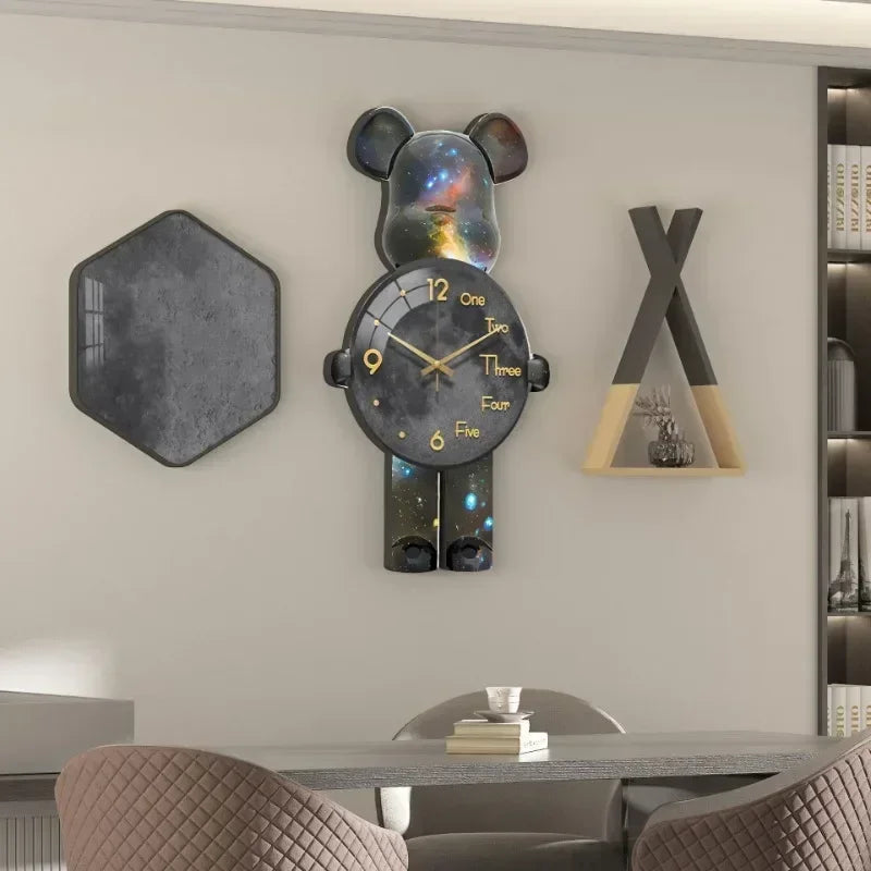 LED-seinäkello Star Bear Leikkisä Muotoilu 5