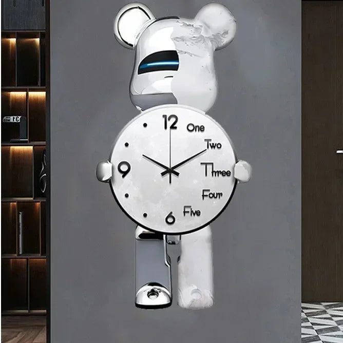 LED-seinäkello Star Bear Leikkisä Muotoilu 7