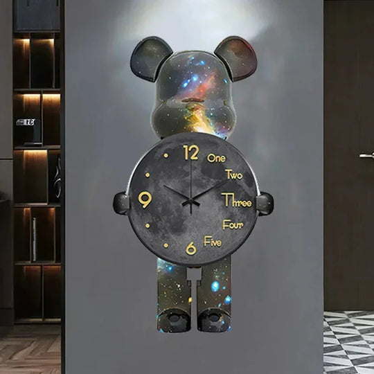 LED-seinäkello Star Bear Leikkisä Muotoilu 8
