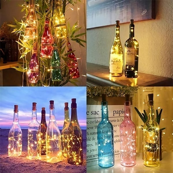 LED Valot Pullovalot DIY Sisustukseen 20 Valoa 2M Joustava Hopealanka 4