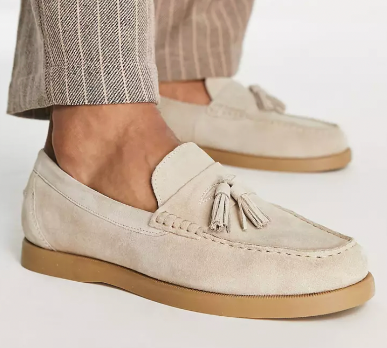 Miesten Loaferit Beige Nahka Tyylikkäällä Muotoilulla-2