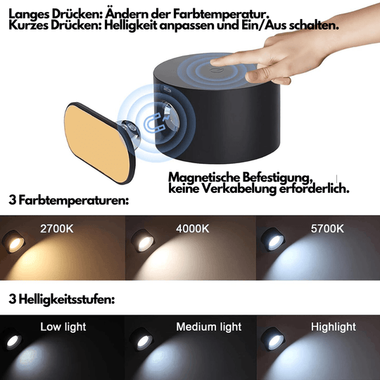 Ladattava Seinävalaisin 360° Säädettävä Moderni LED-valaisin Sisälle 6