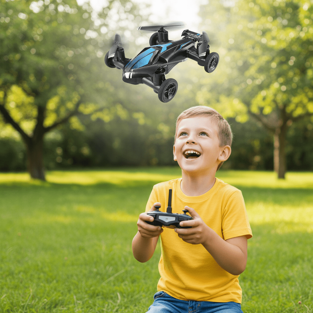Lapsille suunnattu 2-in-1 kauko-ohjattava ajoneuvo ja drone 2