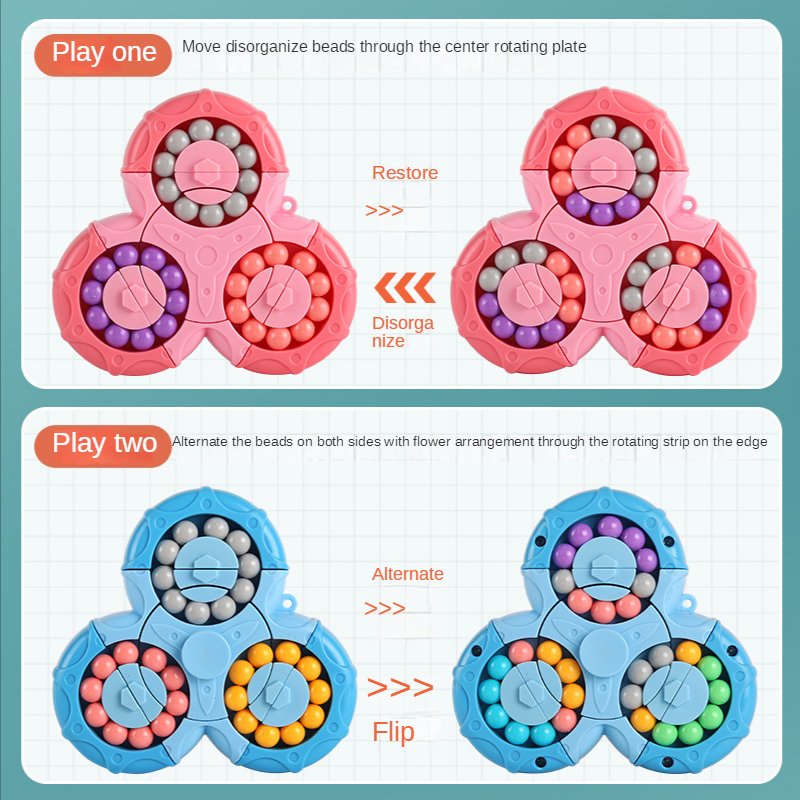 Lasten Fidget Spinner Taikapavut ja Rubikin Kuutio 3
