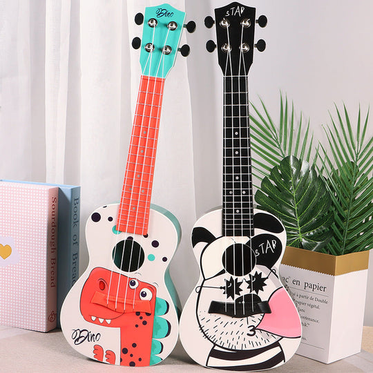 Lasten Mini Ukulele Dinosaurusteemalla Leikkisä Soitin 0