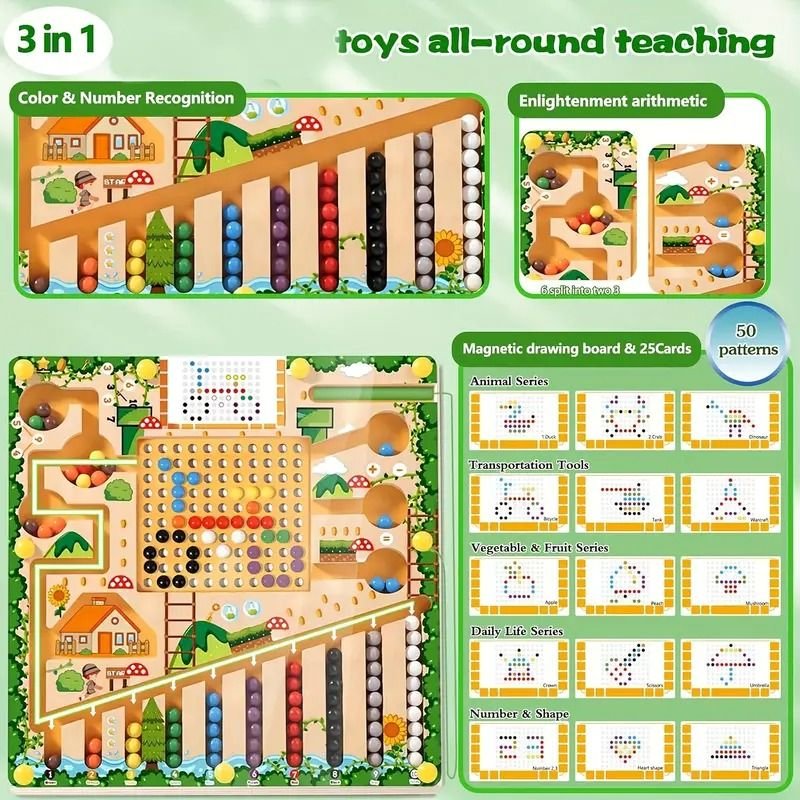 Lasten Montessori Magneettinen Labyrinttilelu 7