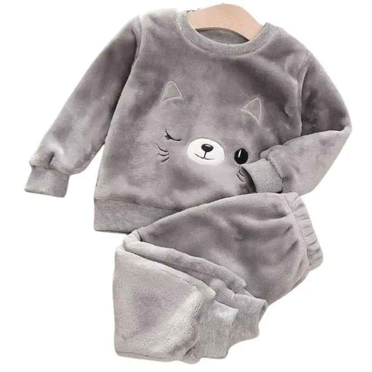 Lasten Pyjama Kaksiosainen Setti Talvinen Fleece 0