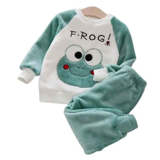 Lasten Pyjama Kaksiosainen Setti Talvinen Fleece 1