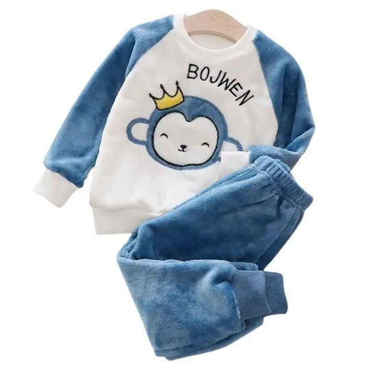 Lasten Pyjama Kaksiosainen Setti Talvinen Fleece 2