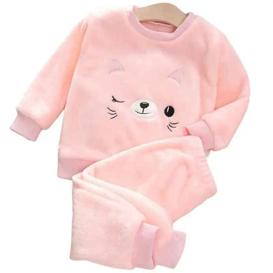 Lasten Pyjama Kaksiosainen Setti Talvinen Fleece 3