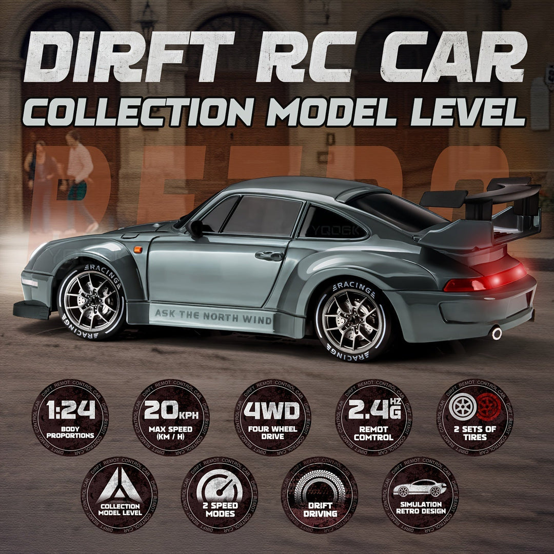 Lasten RC Drift Auto LED-valoilla 4WD 4