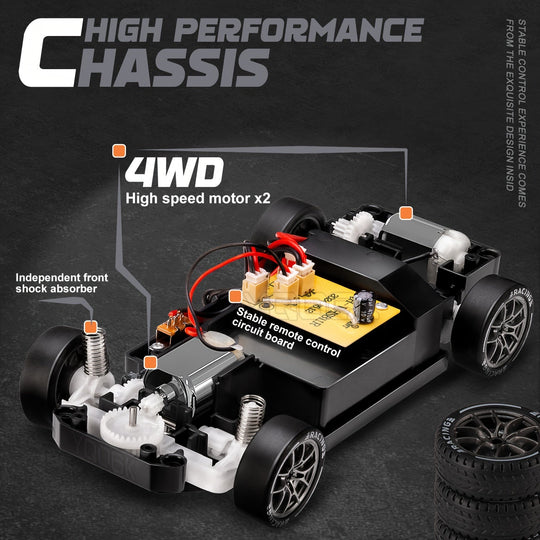 Lasten RC Drift Auto LED-valoilla 4WD 8