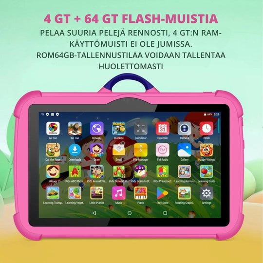 Lasten Tabletti 7.0 Tuumaa Neliydin 4GB RAM 64GB ROM Kestävä Muovi