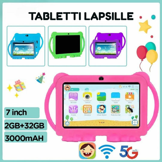 Lasten Tabletti 7 Tuumaa Android 12 32GB Kestävä Oppimisväline 01