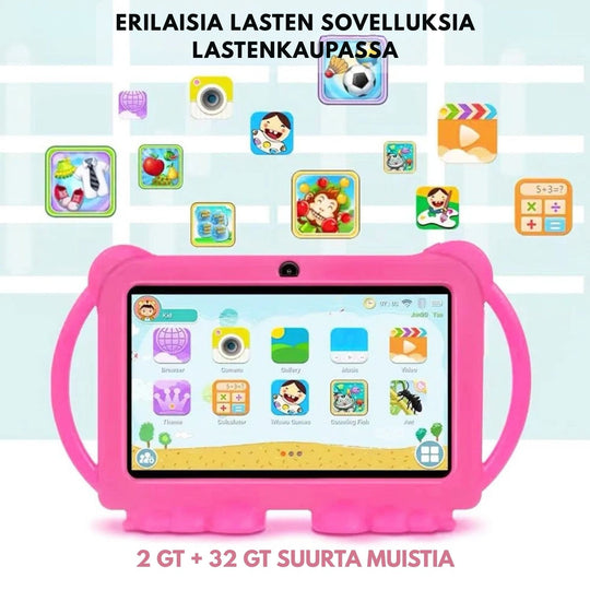 Lasten Tabletti 7 Tuumaa Android 12 32GB Kestävä Oppimisväline 04