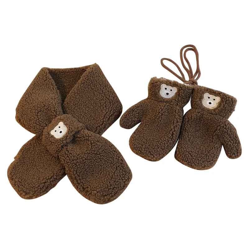 Lasten Talvisetti Fleece Lapaset ja Huivi 0