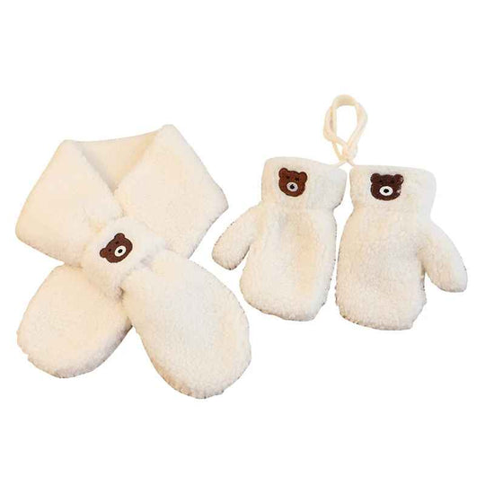 Lasten Talvisetti Fleece Lapaset ja Huivi 2