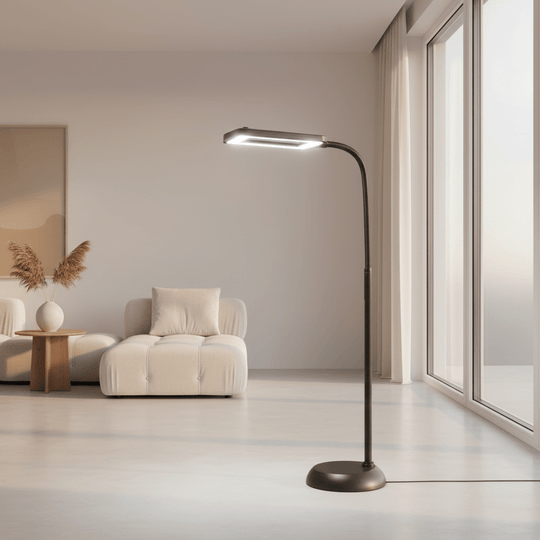 Lattiavalaisin 3x Suurennuslasilla LED-valolla Tyylikäs Lattialamppu Työhön ja Käsityöhön 4
