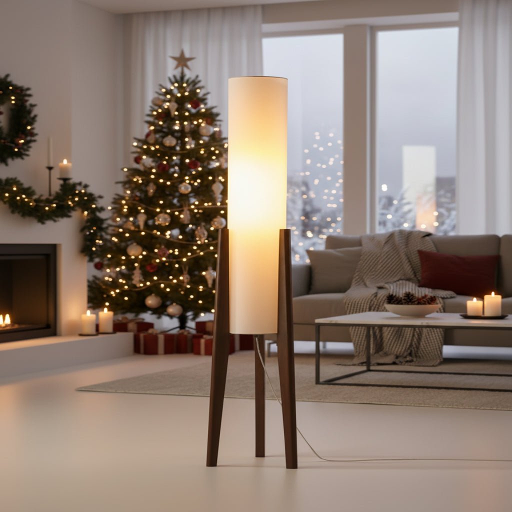 Lattiavalaisin Pähkinäpuusta Himmennettävällä LED-valolla 0