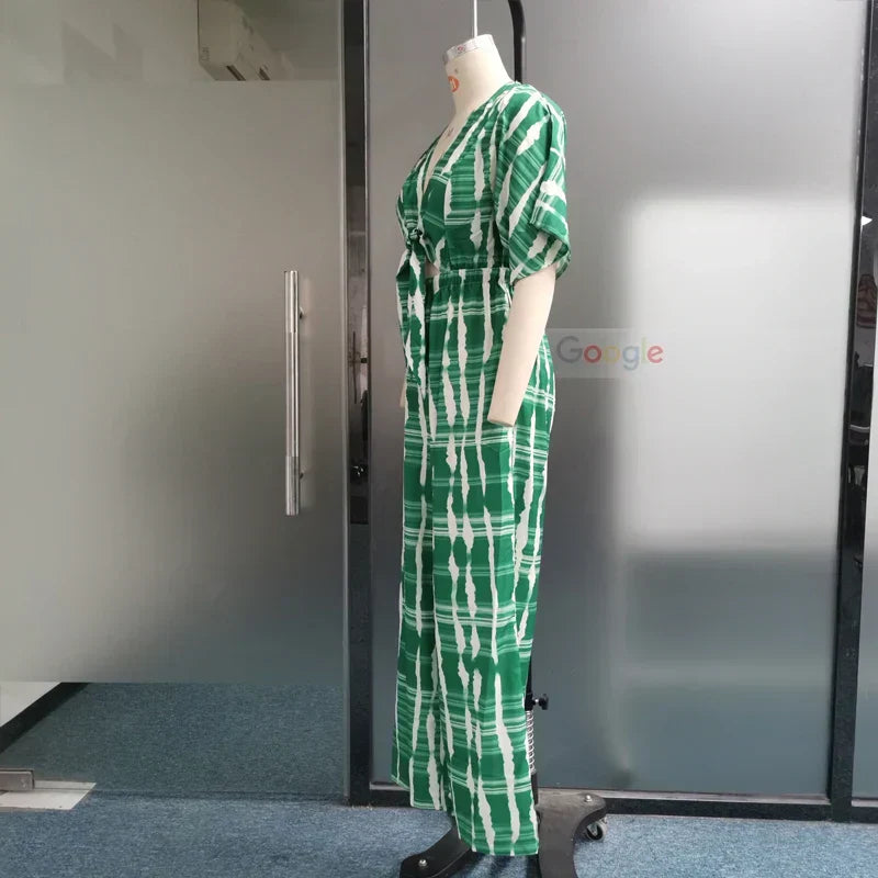 Naisten Jumpsuit Syvä V-kaula-aukko Virtaava Polyesteri-5
