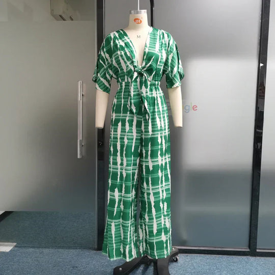 Naisten Jumpsuit Syvä V-kaula-aukko Virtaava Polyesteri-4