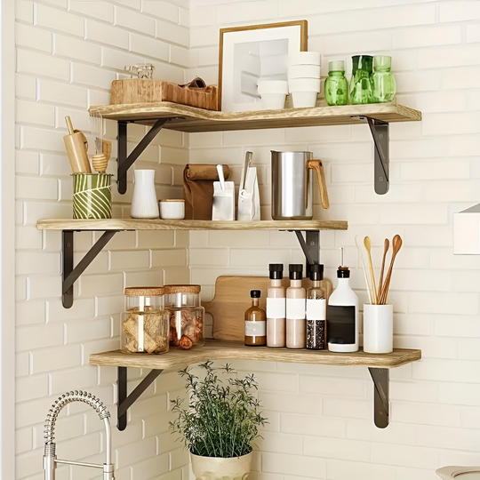 Maalaismainen Puinen Hyllysarja 3/5-osainen 3