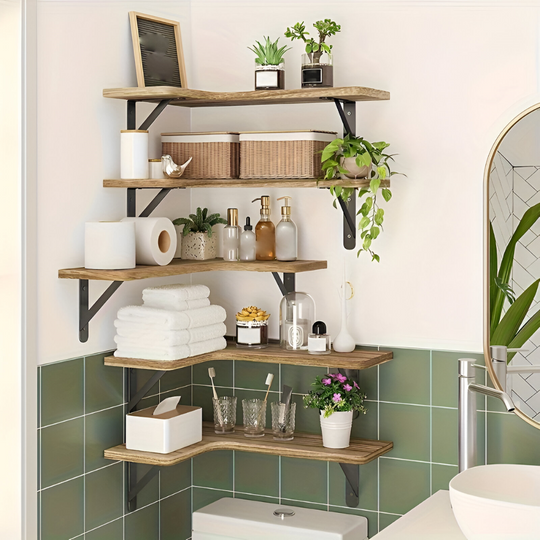 Maalaismainen Puinen Hyllysarja 3/5-osainen 5