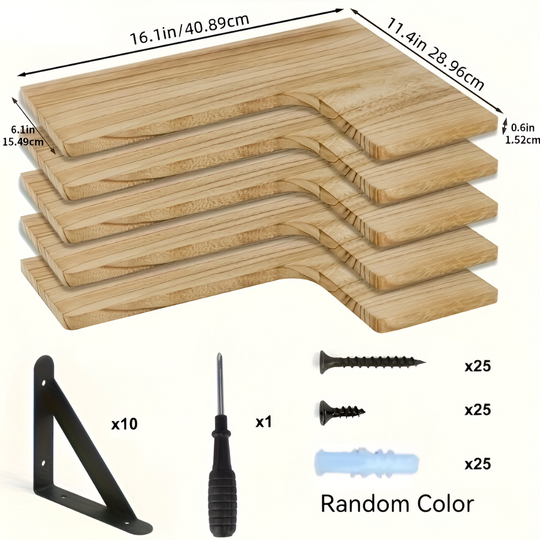 Maalaismainen Puinen Hyllysarja 3/5-osainen 7