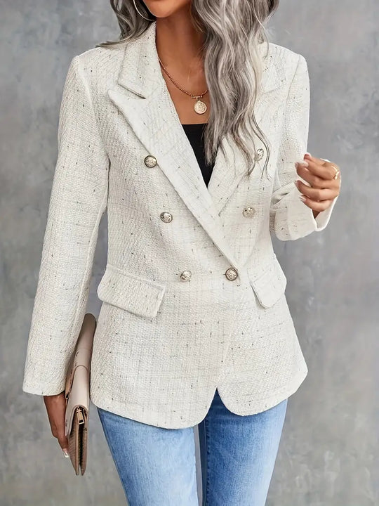 Naisten Tweed Bleiseri Kevyt Ajaton Muotoilu-5