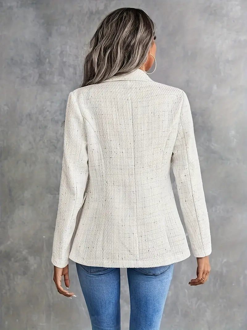 Naisten Tweed Bleiseri Kevyt Ajaton Muotoilu-3