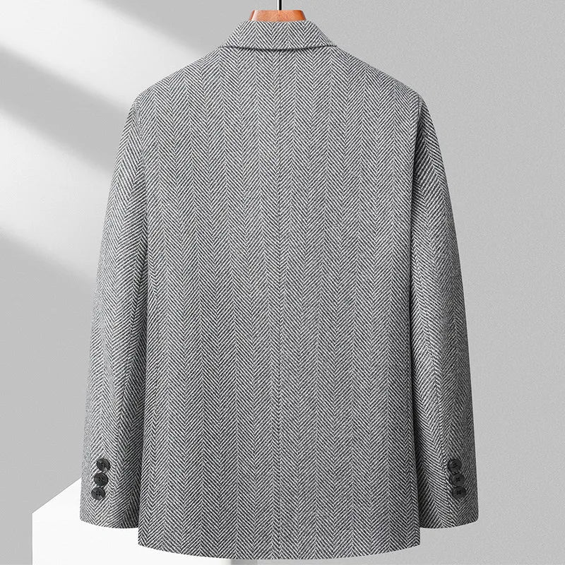 Miesten Blazer Ullasekoitus Klassinen Muotoilu Hackattu Lapel 3