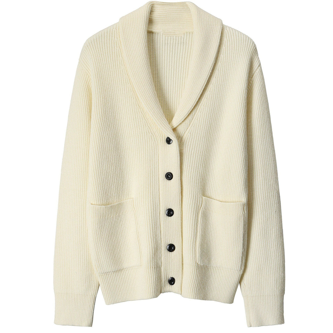 Miesten Cardigan Rypytetty Neule Käänteellä 3