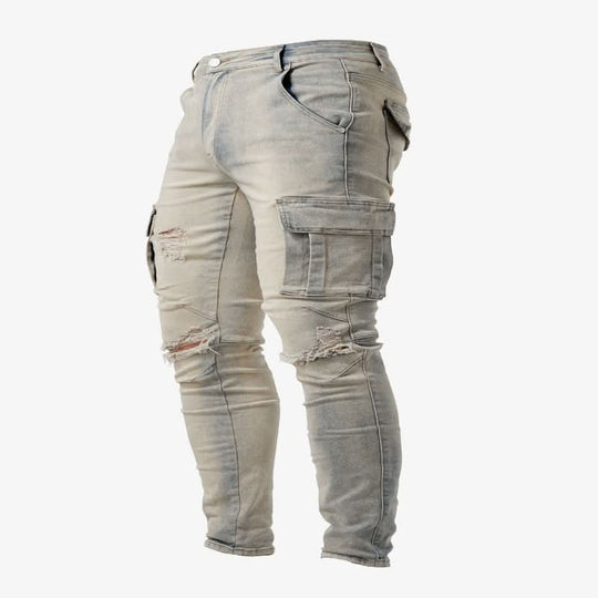 Miesten Cargo Farkut Monitaskuinen Design 4