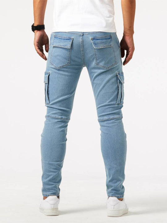 Miesten Cargo Farkut Mukautuva Denim 1