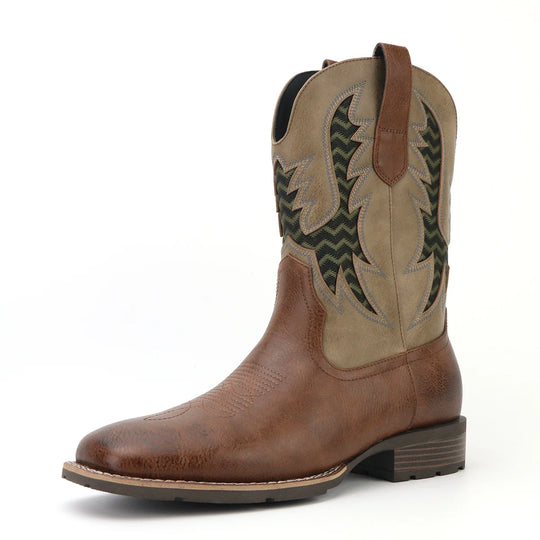 Miesten Cowboy-kengät Vintage Kirjailtu Nahka 4