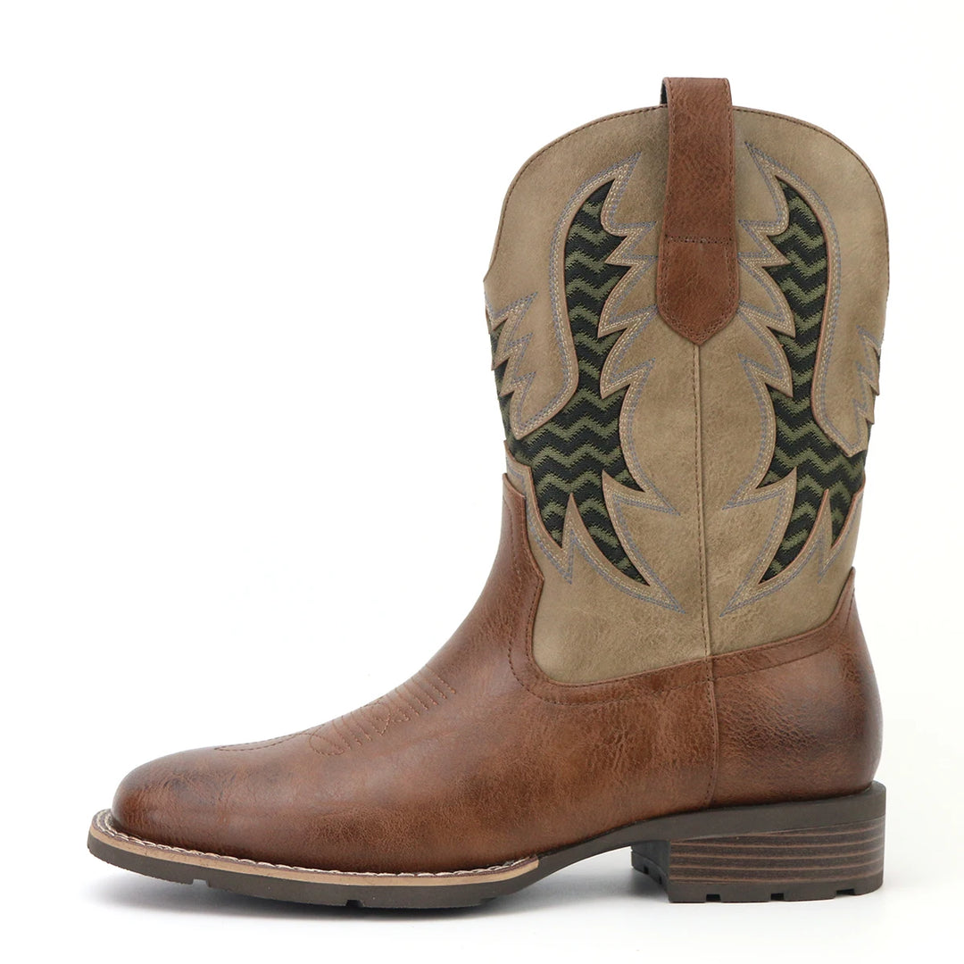 Miesten Cowboy-kengät Vintage Kirjailtu Nahka 5
