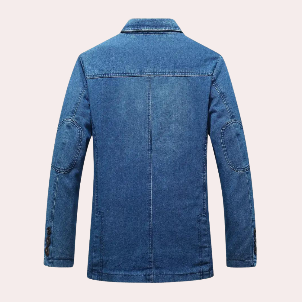 Miesten Denim Blazer Rentoon Tyyliin 1