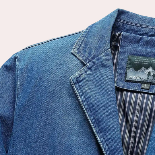 Miesten Denim Blazer Rentoon Tyyliin 2
