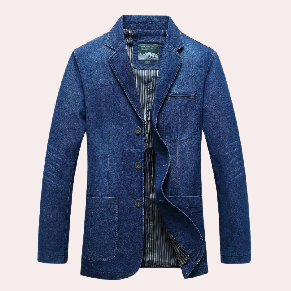 Miesten Denim Blazer Rentoon Tyyliin 5